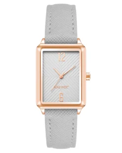 Nine West Watches Rectangular Case Saffiano Strap Watch