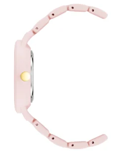 Nine West Watches Metallic Accented Rubberized Bracelet Watch