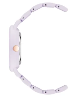 Nine West Watches Metallic Accented Rubberized Bracelet Watch