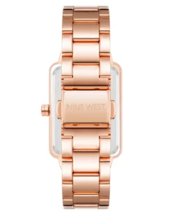Nine West Watches Rectangular Textured Dial Bracelet Watch