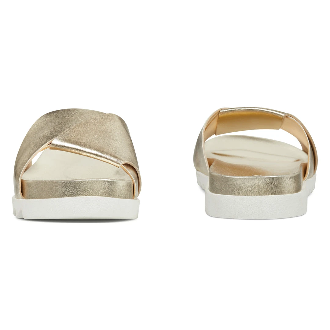 Nine West Metallic Mindset Furaish Slide Sandals 7 Nine West Metallic Mindset Furaish Slide Sandals