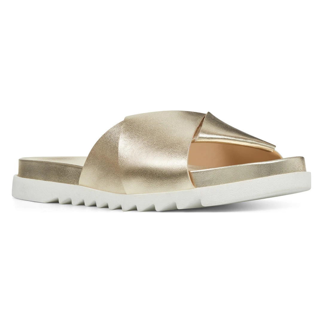 Nine West Metallic Mindset Furaish Slide Sandals 4 Nine West Metallic Mindset Furaish Slide Sandals