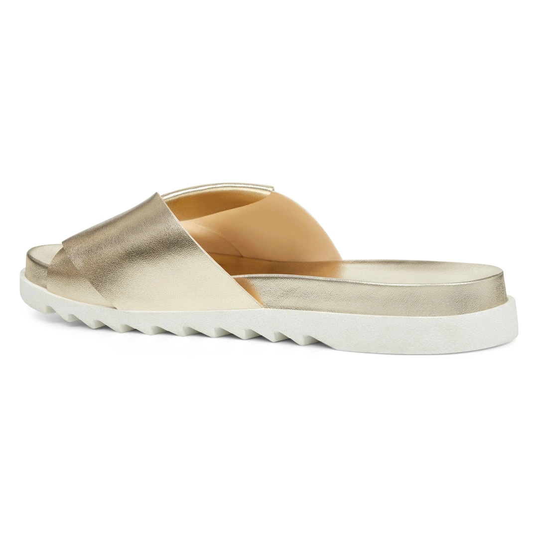 Nine West Metallic Mindset Furaish Slide Sandals 5 Nine West Metallic Mindset Furaish Slide Sandals