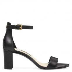 Nine West Pruce Ankle Strap Block Heel Sandals Shoes
