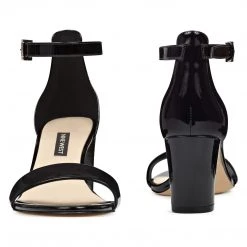 Nine West Pruce Ankle Strap Block Heel Sandals Shoes