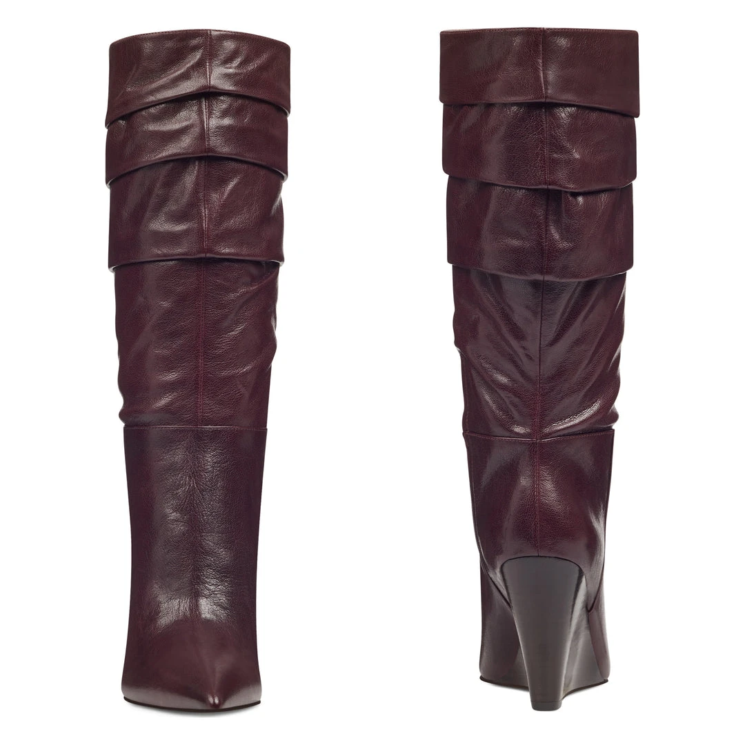 Nine West Boots & Booties Vernese Scrunched Wedge Boots 7 Nine West Boots & Booties Vernese Scrunched Wedge Boots