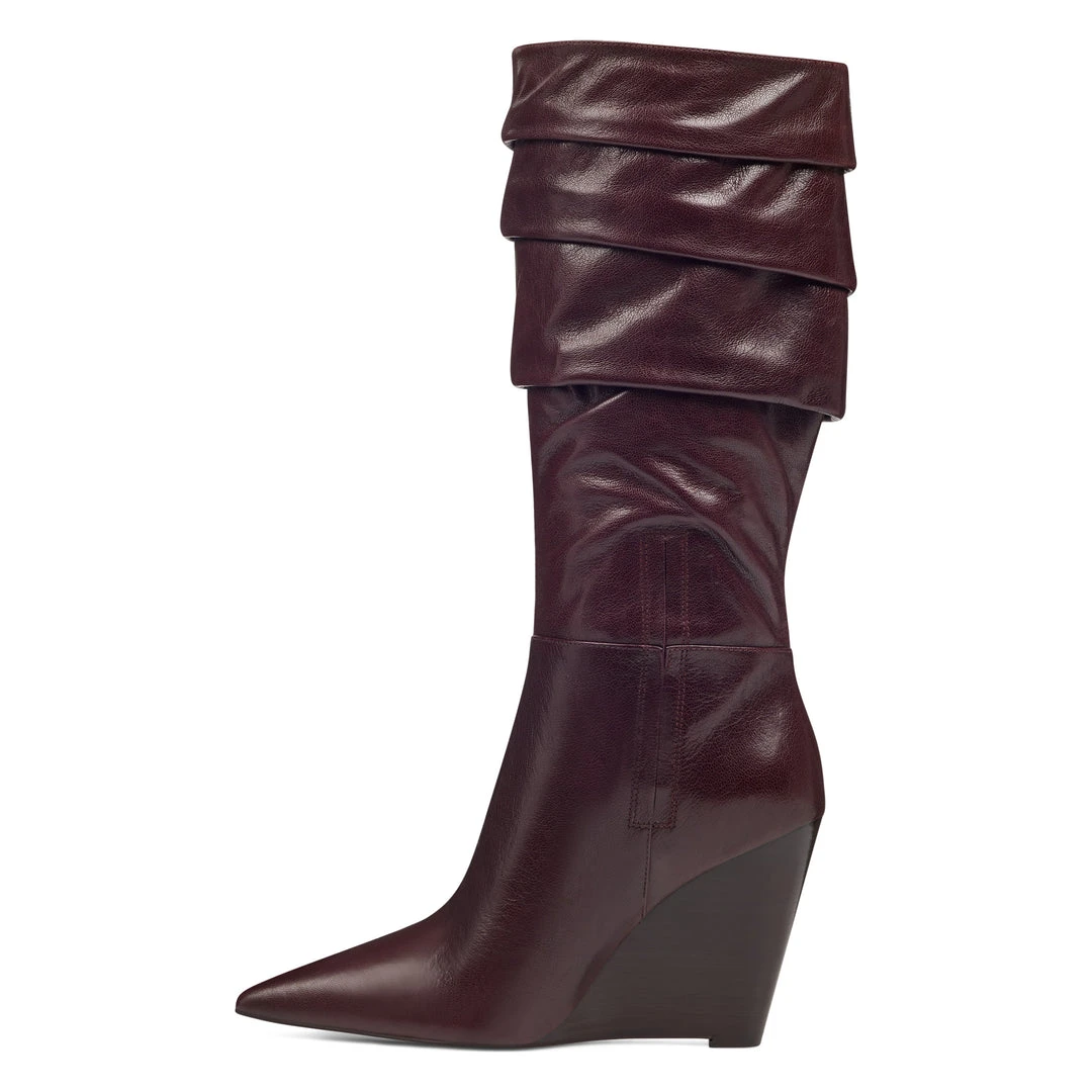 Nine West Boots & Booties Vernese Scrunched Wedge Boots 6 Nine West Boots & Booties Vernese Scrunched Wedge Boots