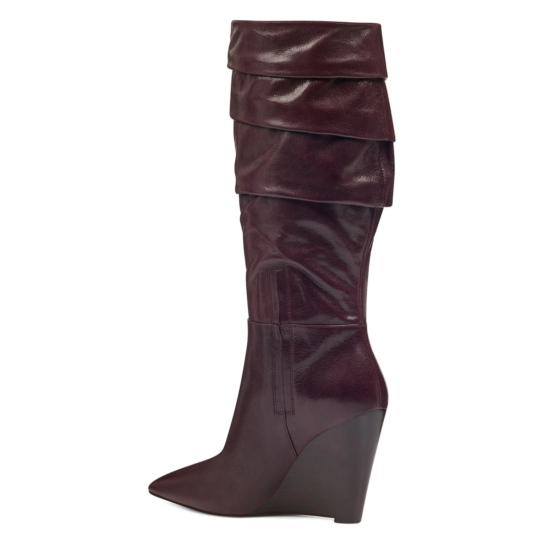 Nine West Boots & Booties Vernese Scrunched Wedge Boots 5 Nine West Boots & Booties Vernese Scrunched Wedge Boots