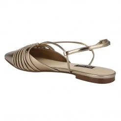 Nine West Aida Slingback Pointy Toe Flats Metallic Mindset