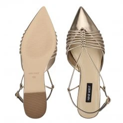 Nine West Aida Slingback Pointy Toe Flats Metallic Mindset