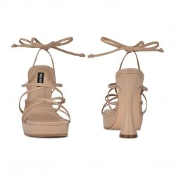 Nine West Lace It Up Ailey Ankle Wrap Platform Sandals