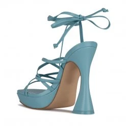 Nine West Ailey Ankle Wrap Platform Sandals Lace It Up