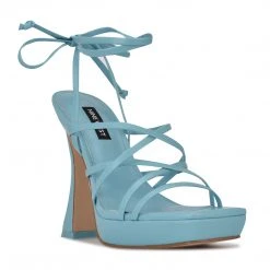 Nine West Ailey Ankle Wrap Platform Sandals Lace It Up