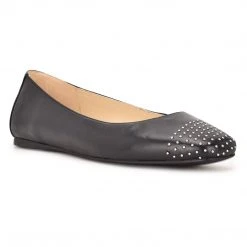 Nine West Aloha Studded Square-Toe Flats