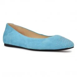 Nine West Aloha Studded Square-Toe Flats Color Pop