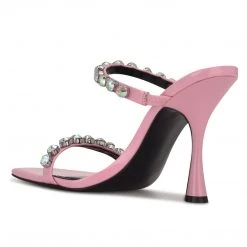 Nine West Color Pop Aria Heeled Slide Sandals 4 Nine West Color Pop Aria Heeled Slide Sandals