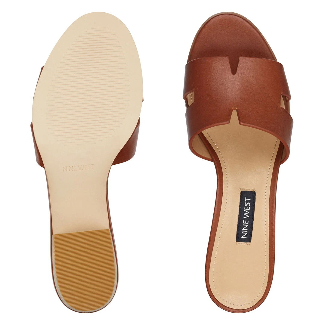 Nine West Heels Aubrey Open Toe Slide Sandals 8 Nine West Heels Aubrey Open Toe Slide Sandals