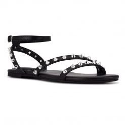 Nine West Bernie Studded Flat Sandals Fun Flats