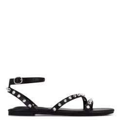 Nine West Bernie Studded Flat Sandals Fun Flats
