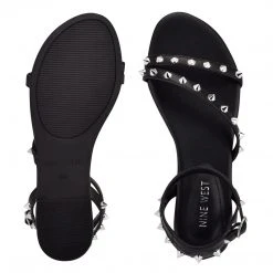 Nine West Bernie Studded Flat Sandals Fun Flats
