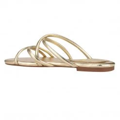 Nine West Beva Flat Slide Sandals Metallic Mindset