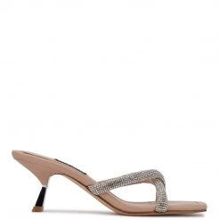 Nine West Blonde Heeled Slide Sandals Heel Appeal