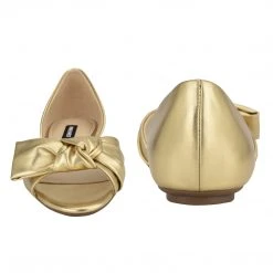 Nine West Bonnie Bow Front D'Orsay Flats Metallic Mindset