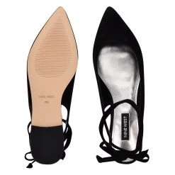 Nine West Lace It Up Bop Ankle Wrap Pointy Toe Flats