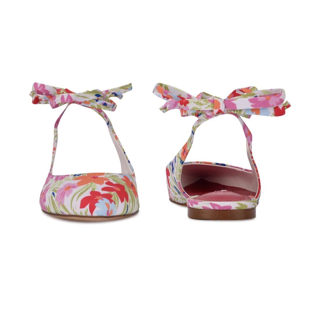 Nine West Bop Ankle Wrap Pointy Toe Flats 6 Nine West Bop Ankle Wrap Pointy Toe Flats