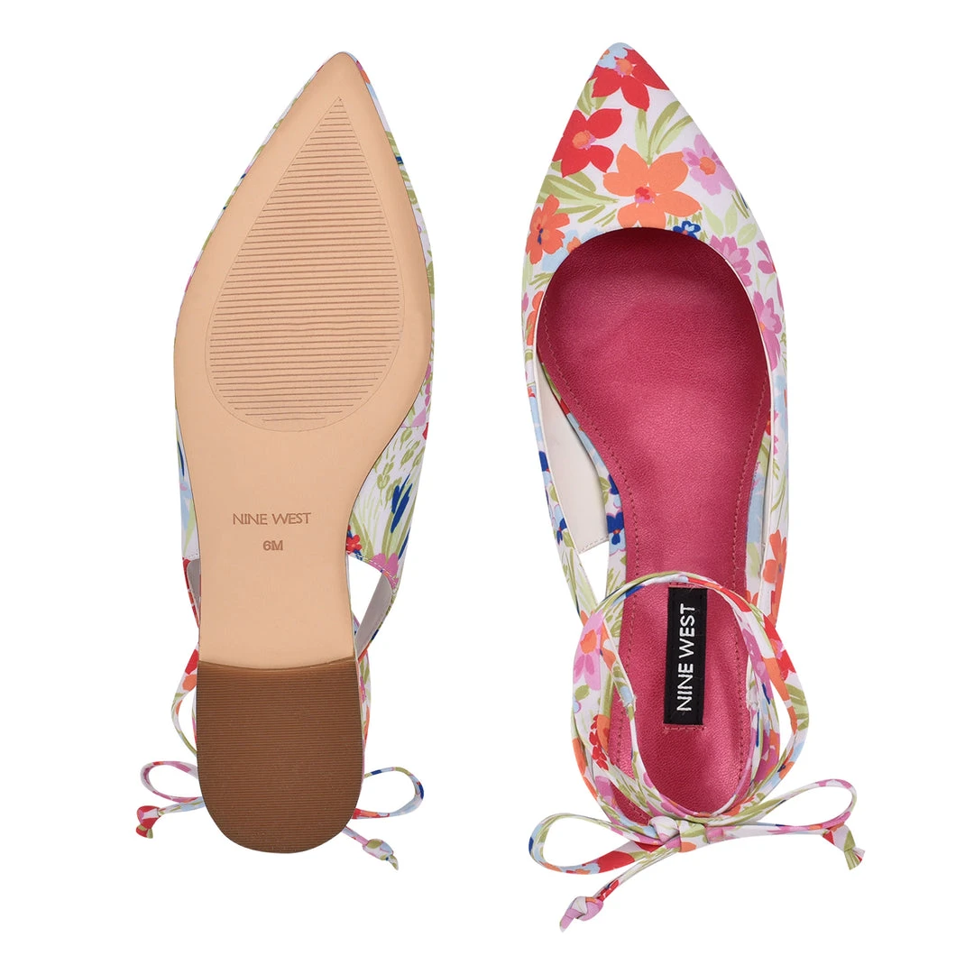 Nine West Bop Ankle Wrap Pointy Toe Flats 7 Nine West Bop Ankle Wrap Pointy Toe Flats