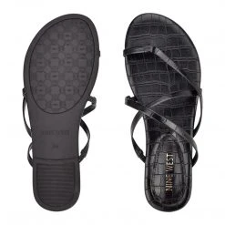 Nine West Brice Flat Toe Ring Slide Sandals Fun Flats