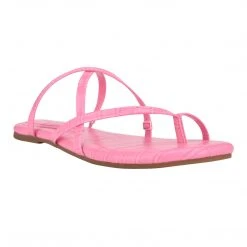 Nine West Color Pop Brice Flat Toe Ring Slide Sandals 8 Nine West Color Pop Brice Flat Toe Ring Slide Sandals