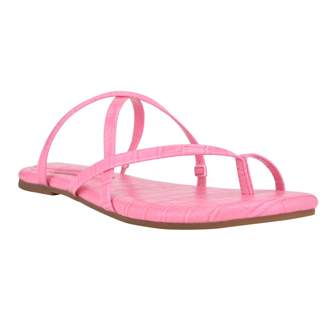 Nine West Color Pop Brice Flat Toe Ring Slide Sandals 4 Nine West Color Pop Brice Flat Toe Ring Slide Sandals