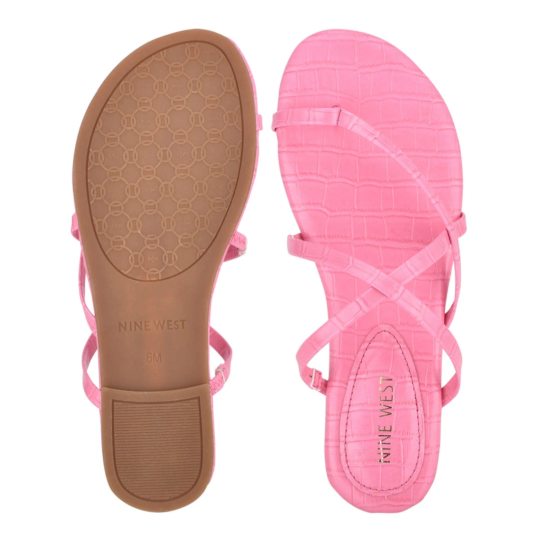 Nine West Color Pop Brice Flat Toe Ring Slide Sandals 7 Nine West Color Pop Brice Flat Toe Ring Slide Sandals