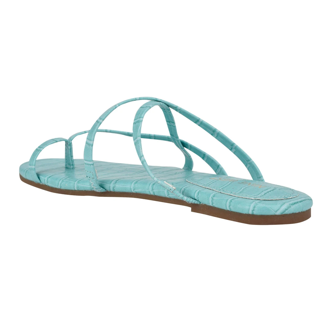 Nine West Color Pop Brice Flat Toe Ring Slide Sandals 5 Nine West Color Pop Brice Flat Toe Ring Slide Sandals