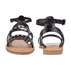 Nine West Cane Flat Studded Sandals Flats