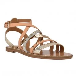 Nine West Flats Cane Flat Studded Sandals