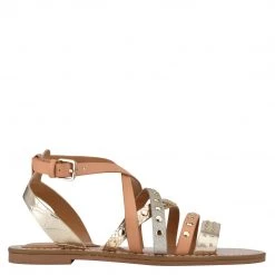 Nine West Flats Cane Flat Studded Sandals
