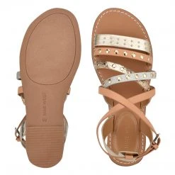 Nine West Flats Cane Flat Studded Sandals
