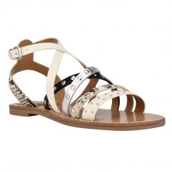 Nine West Cane Flat Studded Sandals