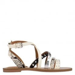 Nine West Cane Flat Studded Sandals