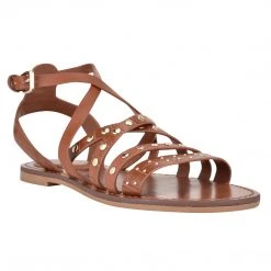 Nine West Cane Flat Studded Sandals