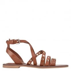 Nine West Cane Flat Studded Sandals