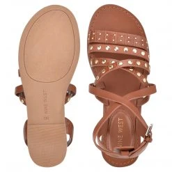 Nine West Cane Flat Studded Sandals 11 Nine West Cane Flat Studded Sandals