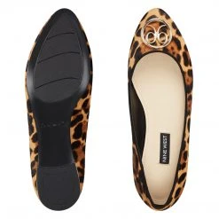 Nine West Celia Logo Almond Toe Flats