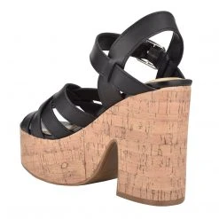 Nine West Cheers Heeled Platform Sandals Weave Got You