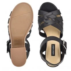 Nine West Cheers Heeled Platform Sandals Weave Got You