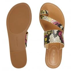 Nine West Color Pop Ciona Flat Slide Sandals 7 Nine West Color Pop Ciona Flat Slide Sandals