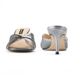 Nine West Metallic Mindset Dainty Heeled Slide Sandals