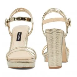 Nine West Daisy Open Toe Sandals Metallic Mindset